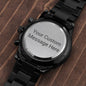 Men's Engraved Black Chronograph Graduation | Father's Day | Special Occasions - Watch with Custom Message