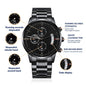 Men's Engraved Black Chronograph Graduation | Father's Day | Special Occasions - Watch with Custom Message