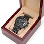 Men's Engraved Black Chronograph Graduation | Father's Day | Special Occasions - Watch with Custom Message
