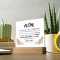 Thank You Mom | Mother's Day, Birthday, Christmas | Square Acrylic Plaque
