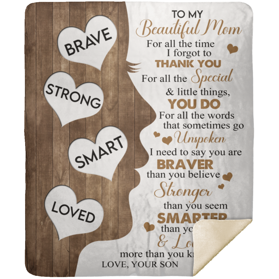 For All The Time I Forgot To Thank You | Mother's Day || Love Son | Sherpa Blanket | 50x60