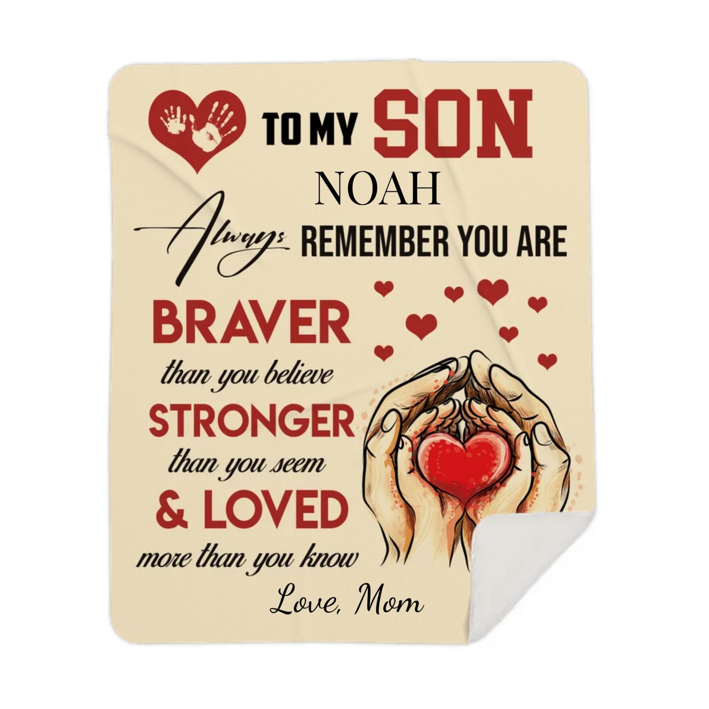 Personalized Gift for Son • Custom Blanket with Message • Birthday Gift to Son from Mom or Dad • Christmas or Special Occasions – With or Without Name