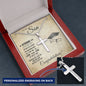 Be Strong and Courageous | My Son | Personalized Cross Necklace