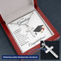 Be Strong and Courage | To My Grandson | Personalized Cross Necklace