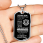 To My Son | Love Dad | Old Lion | Dog Tag | WB