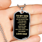 To My Son | Love Dad | Dog Tag