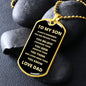 To My Son | Always Remember | Dog Tag