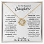 To My Beautiful Daughter| Mom | Love Knot Necklace