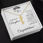 She Believed She Could, So She Did | Bonus Daughter | Graduation | Personalized Vertical Name Necklace