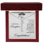 She Believed She Could, So She Did | Bonus Daughter | Graduation | Personalized Vertical Name Necklace