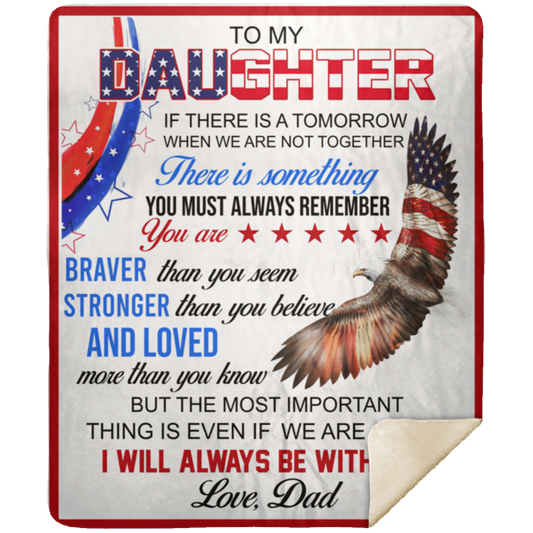 All American Daughter | Love Dad |Sherpa Blanket 50x60