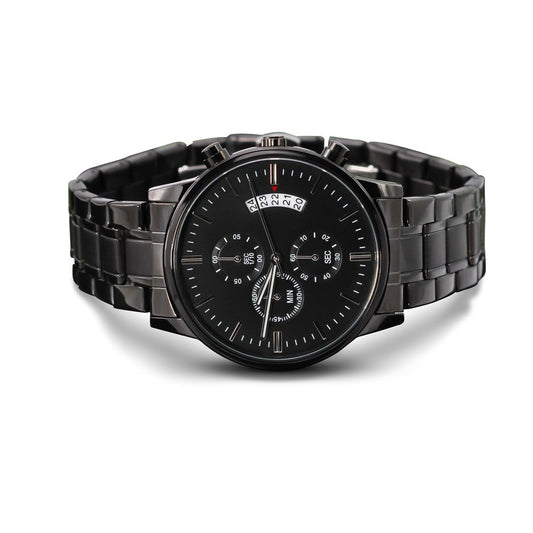 Men's Engraved Black Chronograph Graduation | Father's Day | Special Occasions - Watch with Custom Message