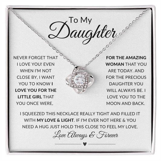To My Daughter, Never Forget That I Love You | Love Knot Necklace