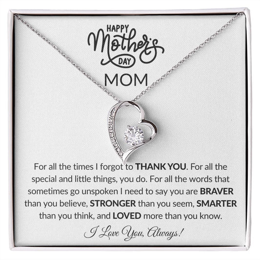 Mothers Day Gift |Mom| Happy Mother's day Mom | Forever Love Necklace