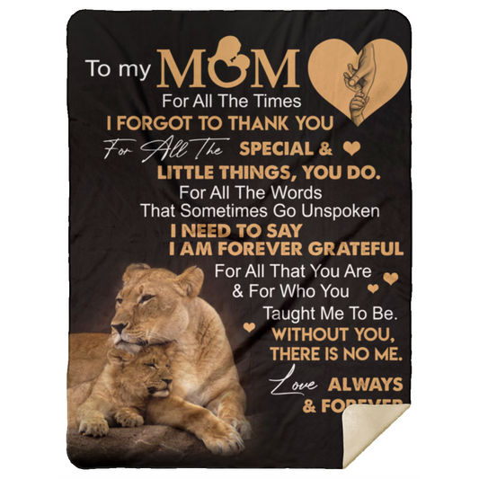 For All the Times I Forgot To Thank You | Mother’s Day, Birthday, Christmas |Love, Son, Daughter, Bonus Daughter or Son |Sherpa Blanket -60x80