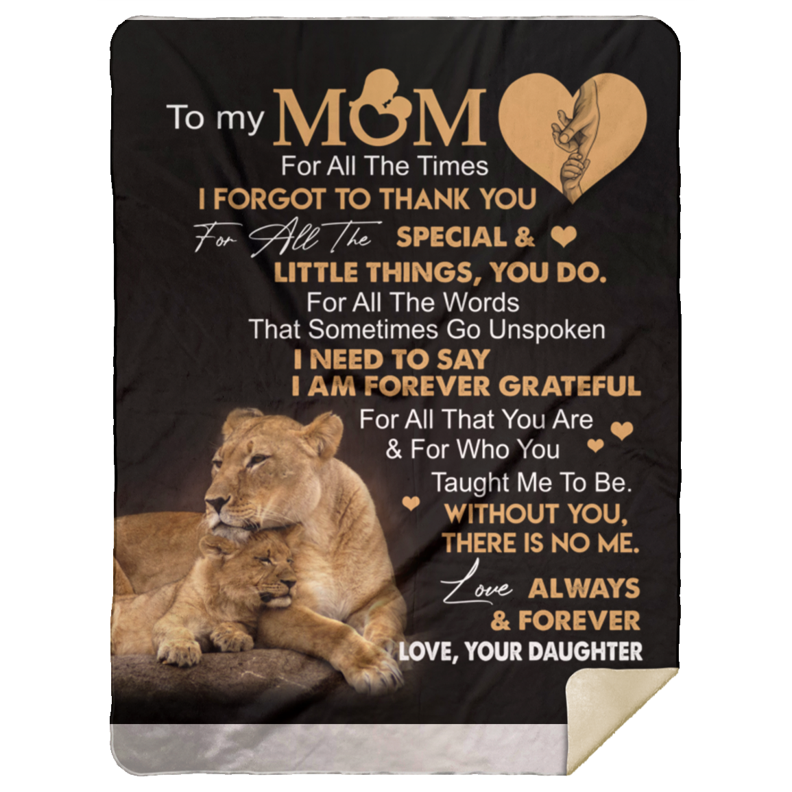 For All the Times I Forgot To Thank You | Mother’s Day, Birthday, Christmas |Love, Your Daughter, |Sherpa Blanket - 60x80