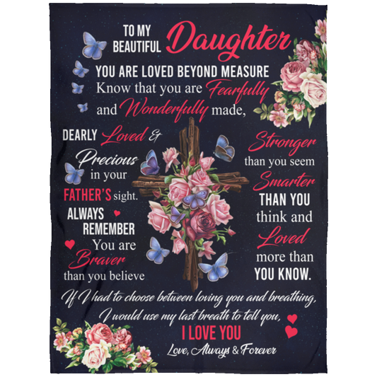 To My Beautiful Daughter | Fearfully and Wonderfully Made |Sherpa Blanket - 60x80