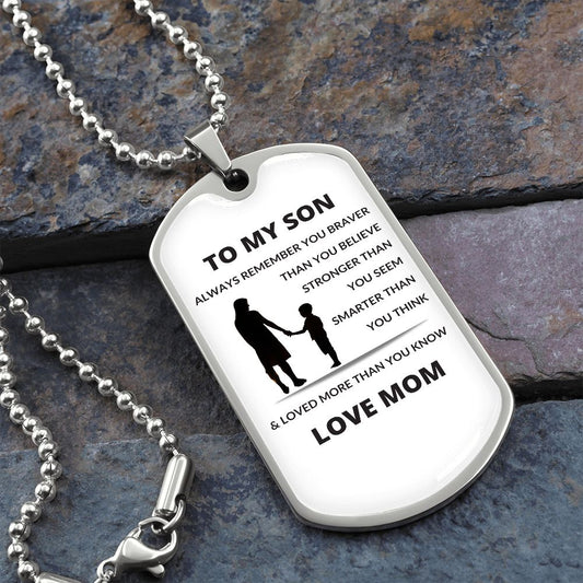 To My Son | Love Mom | Dog Tag | WB