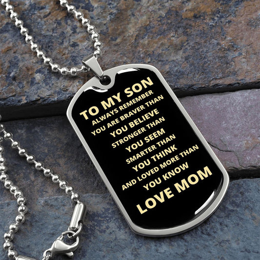 To My Son | Love Mom | Dog Tag