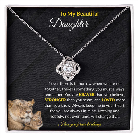 To My Beautiful Daughter | Love Knot Necklace
