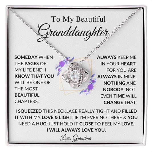 To My Beautiful Granddaughter - Always - Love Knot Necklace