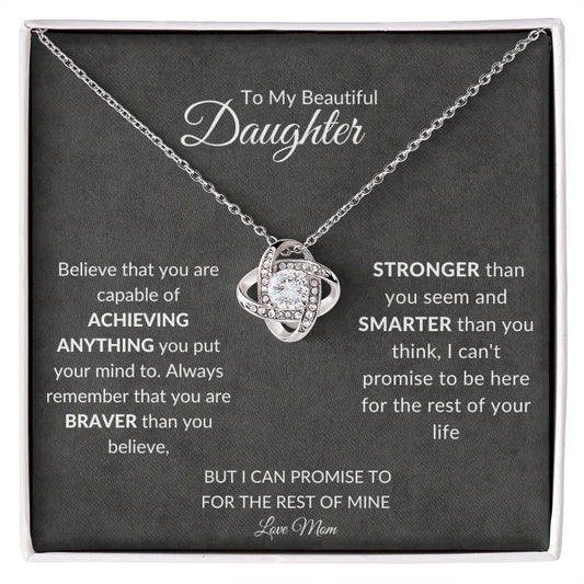 To My Beautiful Daughter | Mom | Love Knot Necklace