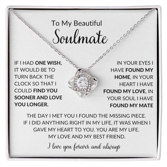 My Beautiful Soulmate | I Found The Missing Piece | Love Knot Necklace