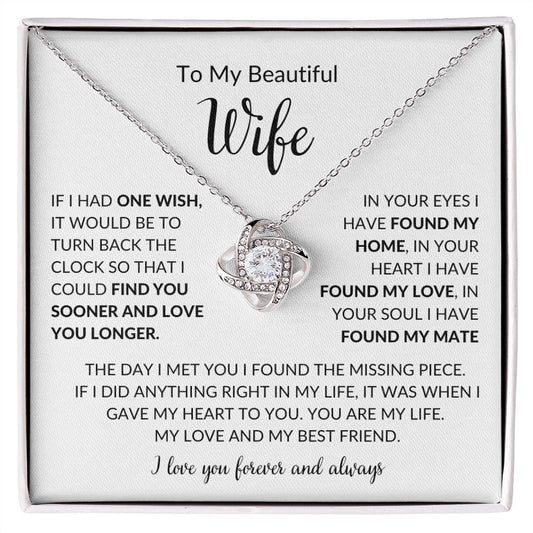 My Beautiful Wife | Found My Love | Love Knot Necklace