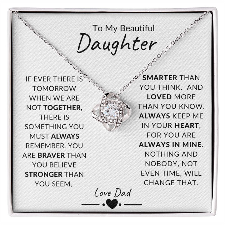 To My Beautiful Daughter | Dad | Love Knot Necklace