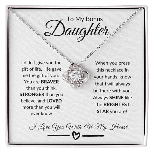 Bonus Daughter Quotes | Love Knot Necklace