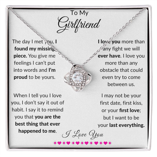 Happy Valentine's Day | To My Girlfriend | I Love You Forever | Love Knot Necklace
