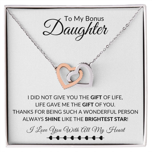 Bonus Daughter Necklace | Interlocking Hearts