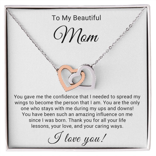Gift for Mom | You Gave Me The Confidence That I Needed | Interlocking Hearts Necklace