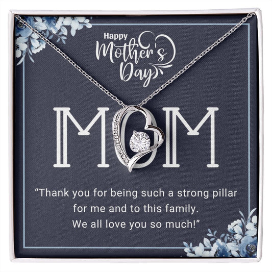 Gift for Mom | Thank You For Being Such A Strong Pillar | Forever Love  Necklace