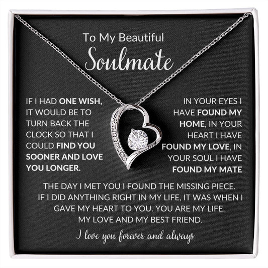 Happy Valentine's Day |Beautiful Soulmate | Found My Home, My Love, My Mate | Forever Love Necklace