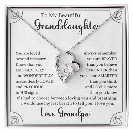Granddaughter Necklace | Forever Love | Fearfully and Wonderfully Made | Love Grandpa