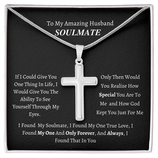 To My Amazing Husband | Soulmate | Stainless Cross Necklace