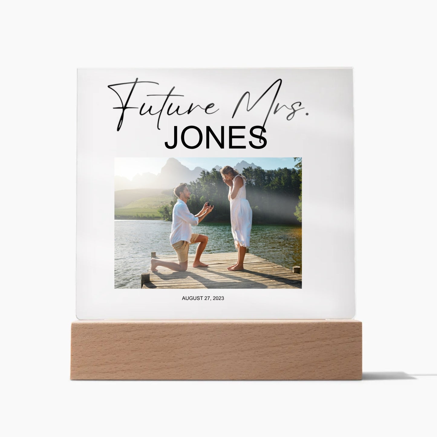 Future Mrs. Custom Engagement Gift – Acrylic Plaque, Wedding Sign, Engagement Gift for the Bride, Best Friend Getting Married, Personalized
